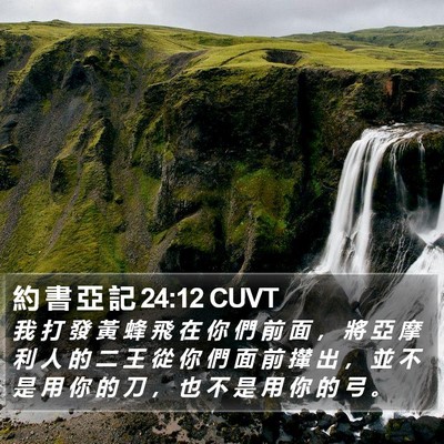 約 書 亞 記 24:12 CUVT Bible Verse Image