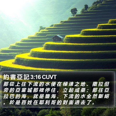 約 書 亞 記 3:16 CUVT Bible Verse Image