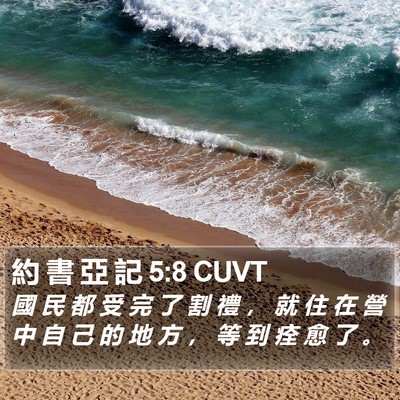 約 書 亞 記 5:8 CUVT Bible Verse Image