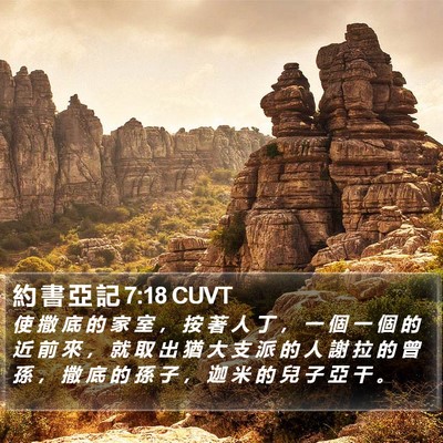 約 書 亞 記 7:18 CUVT Bible Verse Image