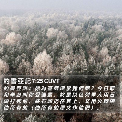 約 書 亞 記 7:25 CUVT Bible Verse Image