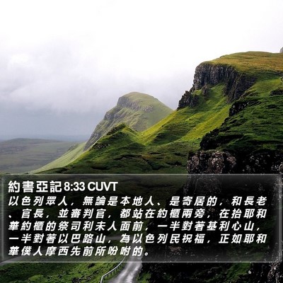 約 書 亞 記 8:33 CUVT Bible Verse Image