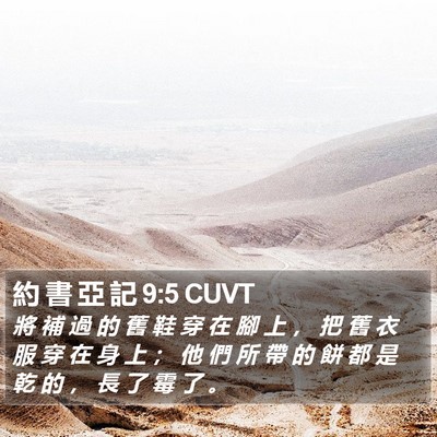 約 書 亞 記 9:5 CUVT Bible Verse Image
