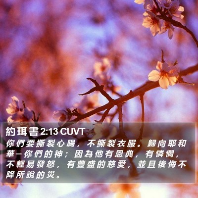 約 珥 書 2:13 CUVT Bible Verse Image
