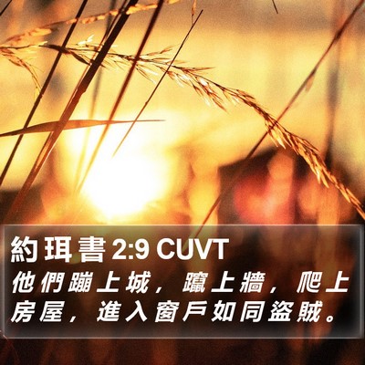 約 珥 書 2:9 CUVT Bible Verse Image