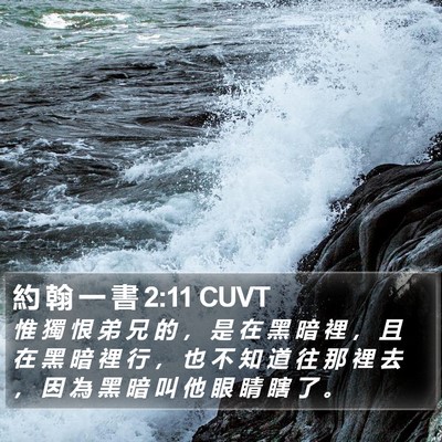 約 翰 一 書 2:11 CUVT Bible Verse Image
