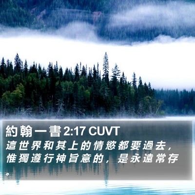 約 翰 一 書 2:17 CUVT Bible Verse Image