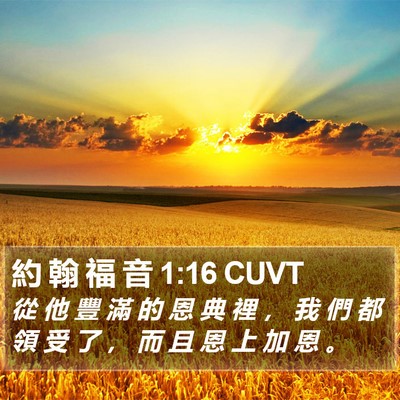 約 翰 福 音 1:16 CUVT Bible Verse Image