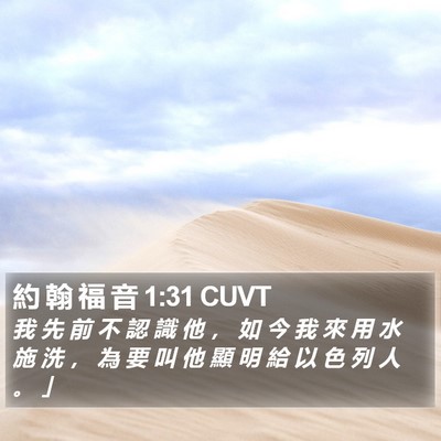 約 翰 福 音 1:31 CUVT Bible Verse Image
