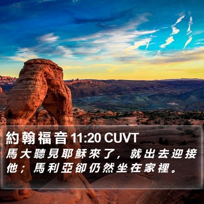 約 翰 福 音 11:20 CUVT Bible Verse Image