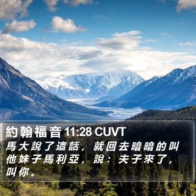 約 翰 福 音 11:28 CUVT Bible Verse Image