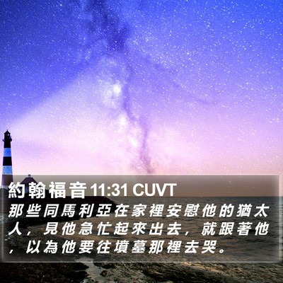 約 翰 福 音 11:31 CUVT Bible Verse Image