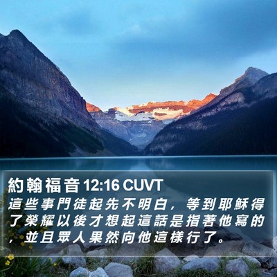 約 翰 福 音 12:16 CUVT Bible Verse Image