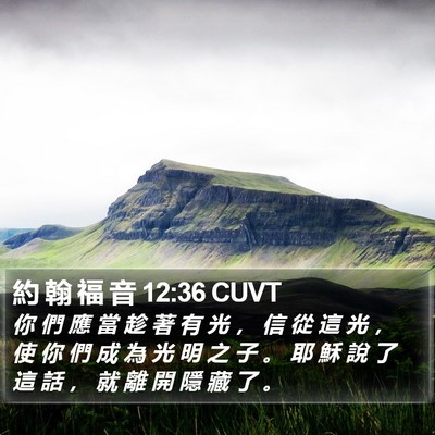 約 翰 福 音 12:36 CUVT Bible Verse Image