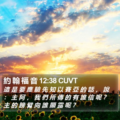 約 翰 福 音 12:38 CUVT Bible Verse Image