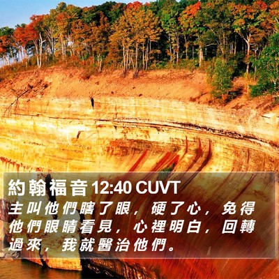 約 翰 福 音 12:40 CUVT Bible Verse Image