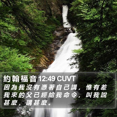 約 翰 福 音 12:49 CUVT Bible Verse Image