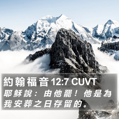 約 翰 福 音 12:7 CUVT Bible Verse Image