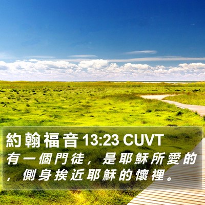 約 翰 福 音 13:23 CUVT Bible Verse Image