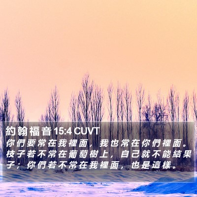 約 翰 福 音 15:4 CUVT Bible Verse Image