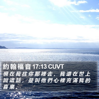 約 翰 福 音 17:13 CUVT Bible Verse Image