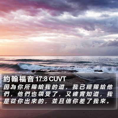 約 翰 福 音 17:8 CUVT Bible Verse Image
