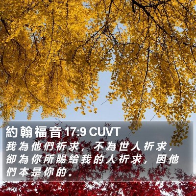 約 翰 福 音 17:9 CUVT Bible Verse Image