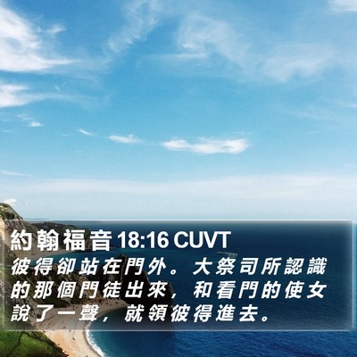 約 翰 福 音 18:16 CUVT Bible Verse Image