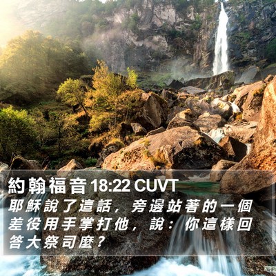 約 翰 福 音 18:22 CUVT Bible Verse Image