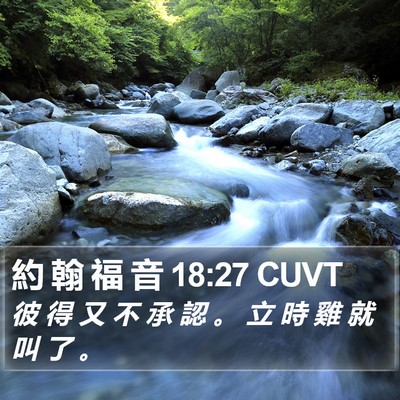 約 翰 福 音 18:27 CUVT Bible Verse Image
