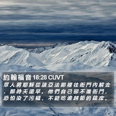 約 翰 福 音 18:28 CUVT Bible Verse Image