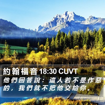 約 翰 福 音 18:30 CUVT Bible Verse Image