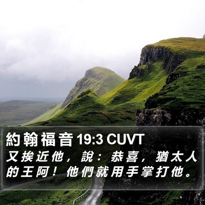 約 翰 福 音 19:3 CUVT Bible Verse Image