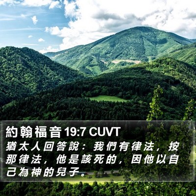 約 翰 福 音 19:7 CUVT Bible Verse Image