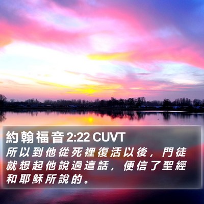 約 翰 福 音 2:22 CUVT Bible Verse Image