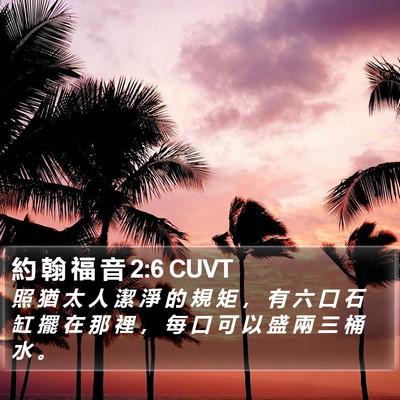 約 翰 福 音 2:6 CUVT Bible Verse Image