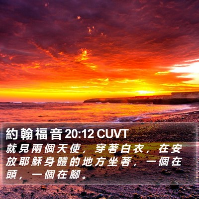 約 翰 福 音 20:12 CUVT Bible Verse Image