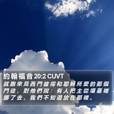 約 翰 福 音 20:2 CUVT Bible Verse Image