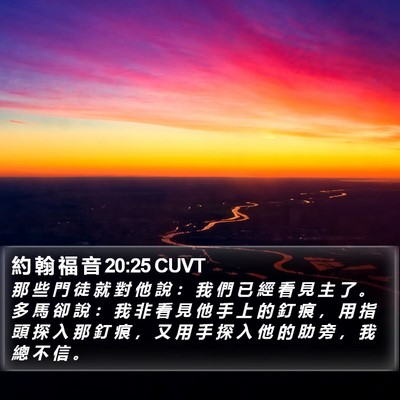 約 翰 福 音 20:25 CUVT Bible Verse Image
