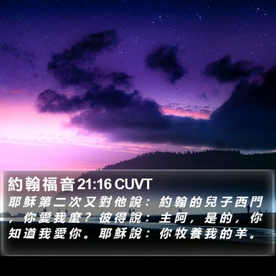 約 翰 福 音 21:16 CUVT Bible Verse Image