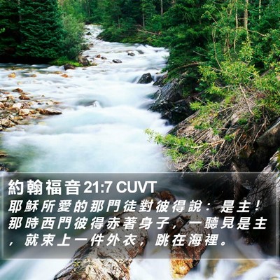 約 翰 福 音 21:7 CUVT Bible Verse Image