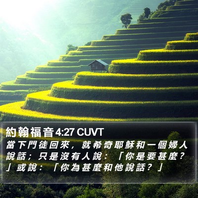 約 翰 福 音 4:27 CUVT Bible Verse Image