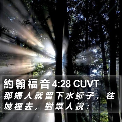 約 翰 福 音 4:28 CUVT Bible Verse Image