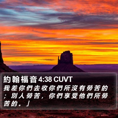 約 翰 福 音 4:38 CUVT Bible Verse Image