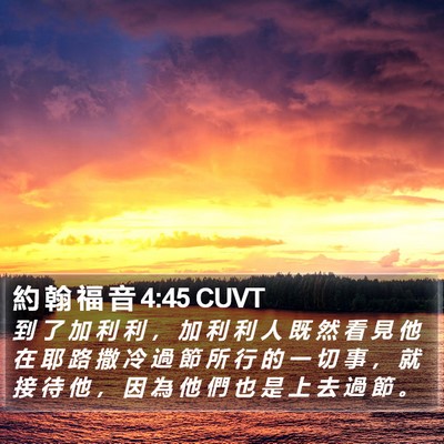 約 翰 福 音 4:45 CUVT Bible Verse Image