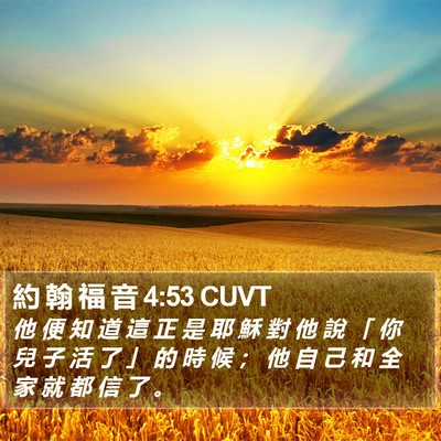 約 翰 福 音 4:53 CUVT Bible Verse Image