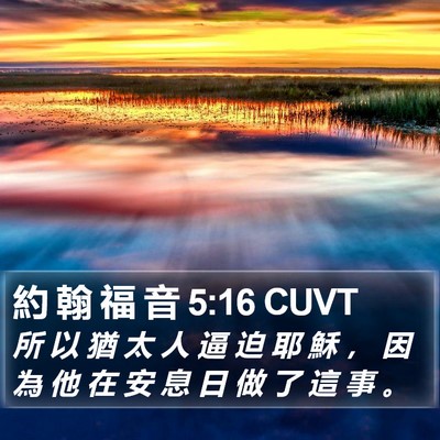 約 翰 福 音 5:16 CUVT Bible Verse Image