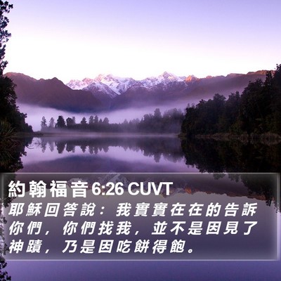 約 翰 福 音 6:26 CUVT Bible Verse Image