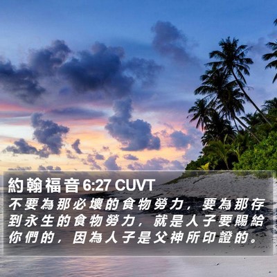 約 翰 福 音 6:27 CUVT Bible Verse Image