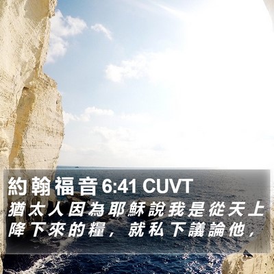 約 翰 福 音 6:41 CUVT Bible Verse Image